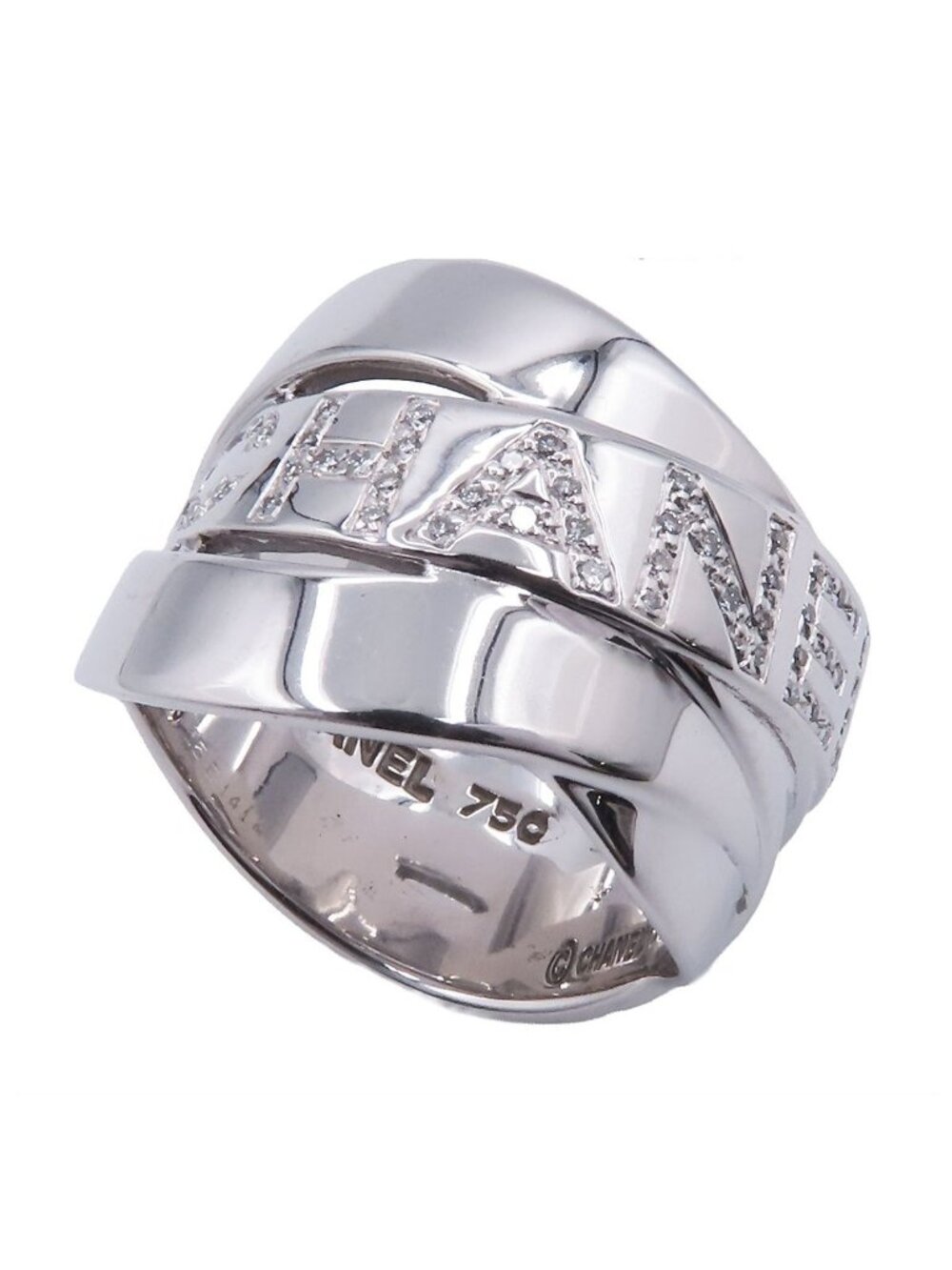 Chanel Boldic White Gold 18K Diamond Ribbon Ring